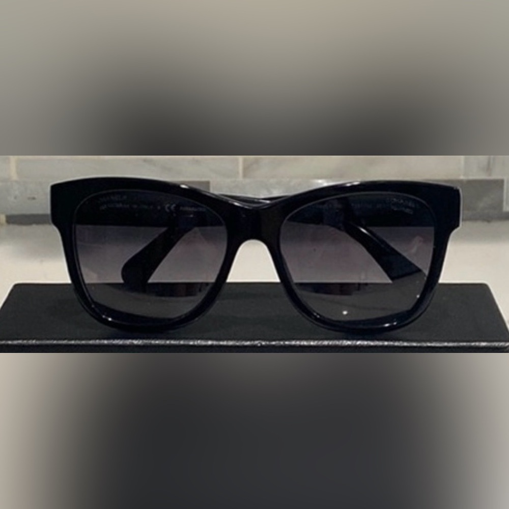 CHANEL Black Oversized Sunglasses